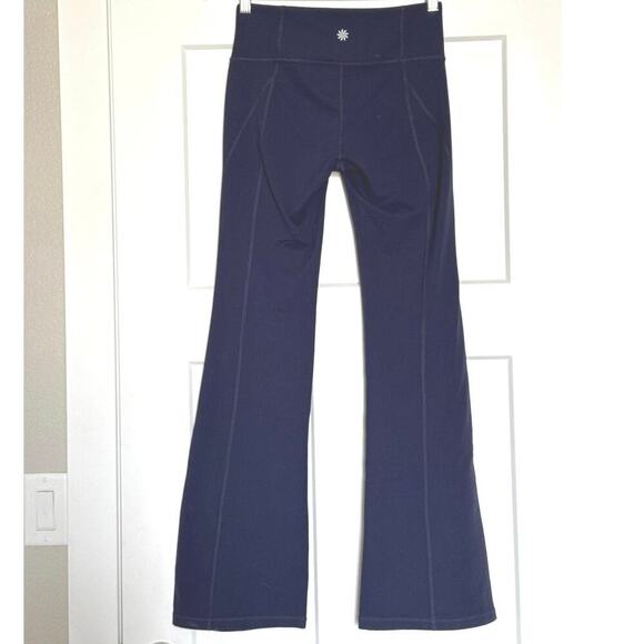 Athleta Revelation Yoga Pants Womens Small Flared Leg Pull On Blue Stretch Nylon - Picture 3 of 9